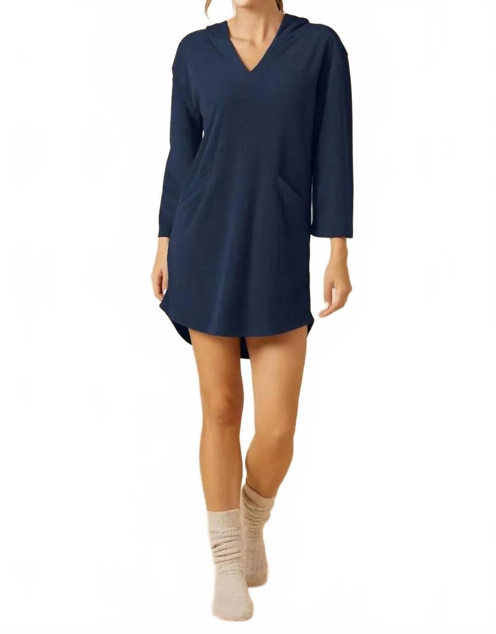 NEW SOFTIES terry hooded lounger in midnight